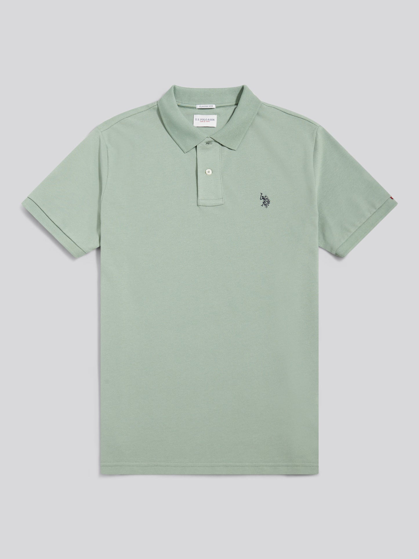 Mens Double Horsemen  Polo Shirt in Iceberg Green