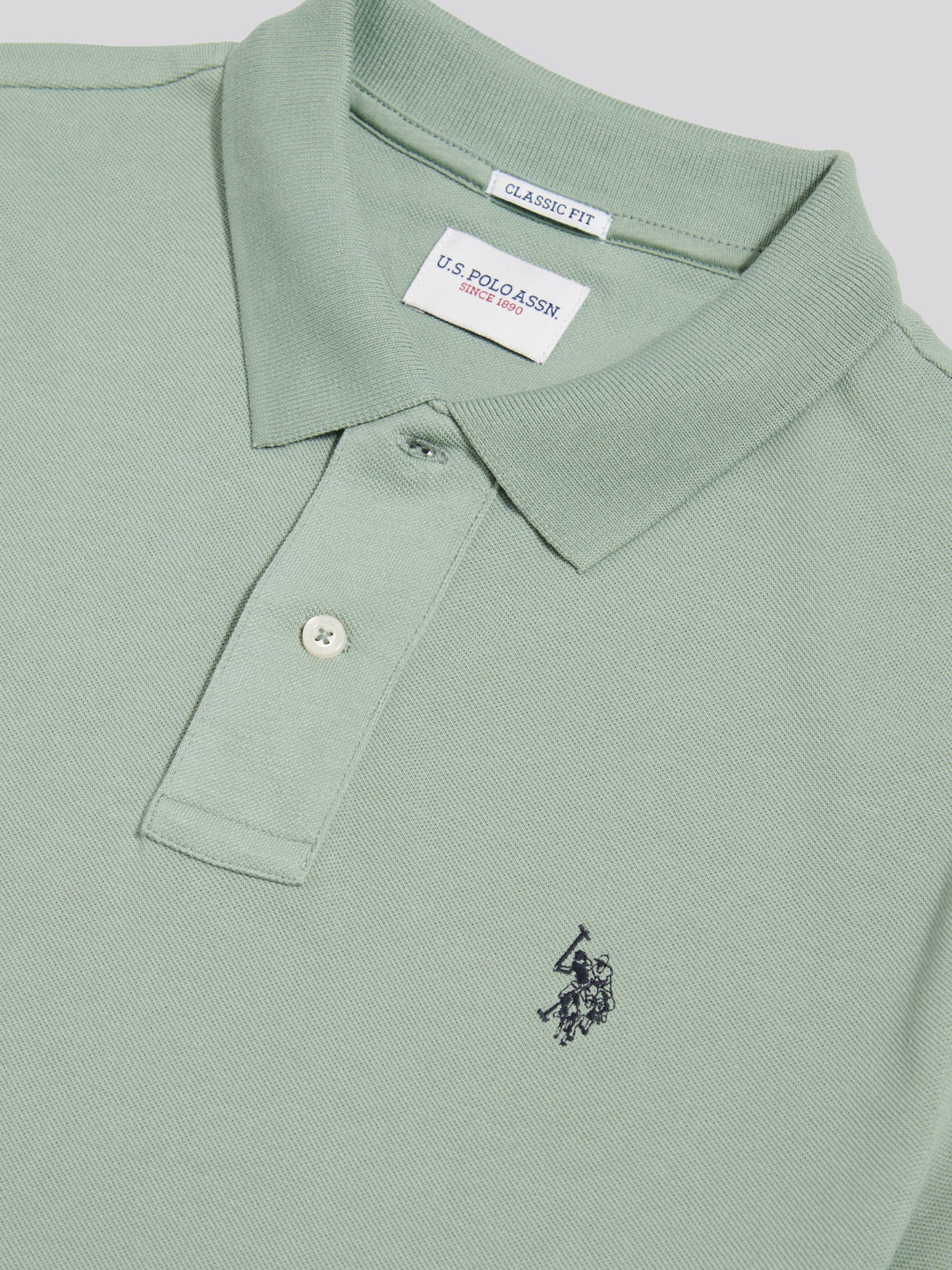 Mens Double Horsemen  Polo Shirt in Iceberg Green