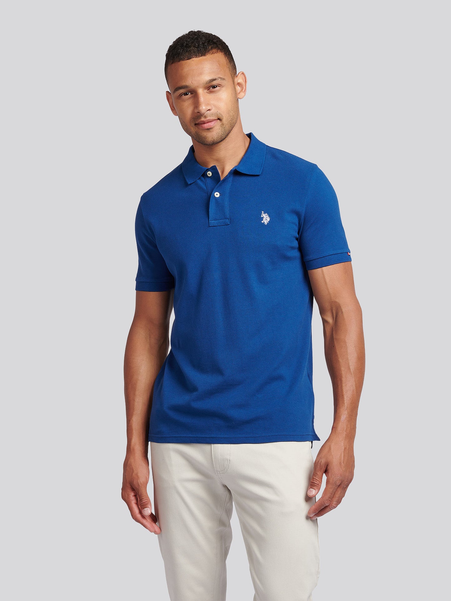 Mens Double Horsemen Polo Shirt Navy Peony