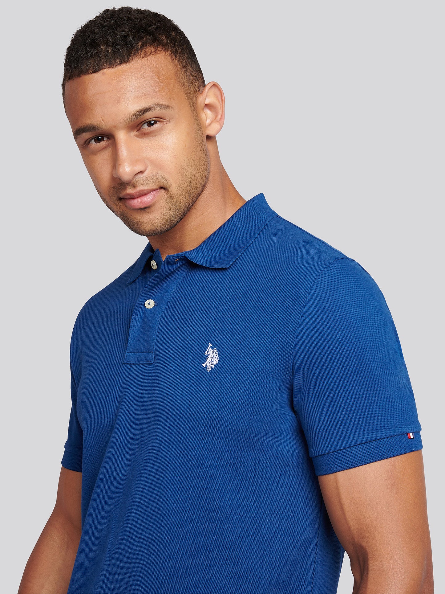 Mens Double Horsemen Polo Shirt Navy Peony