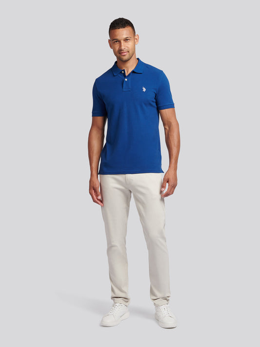 Mens Double Horsemen Polo Shirt Navy Peony