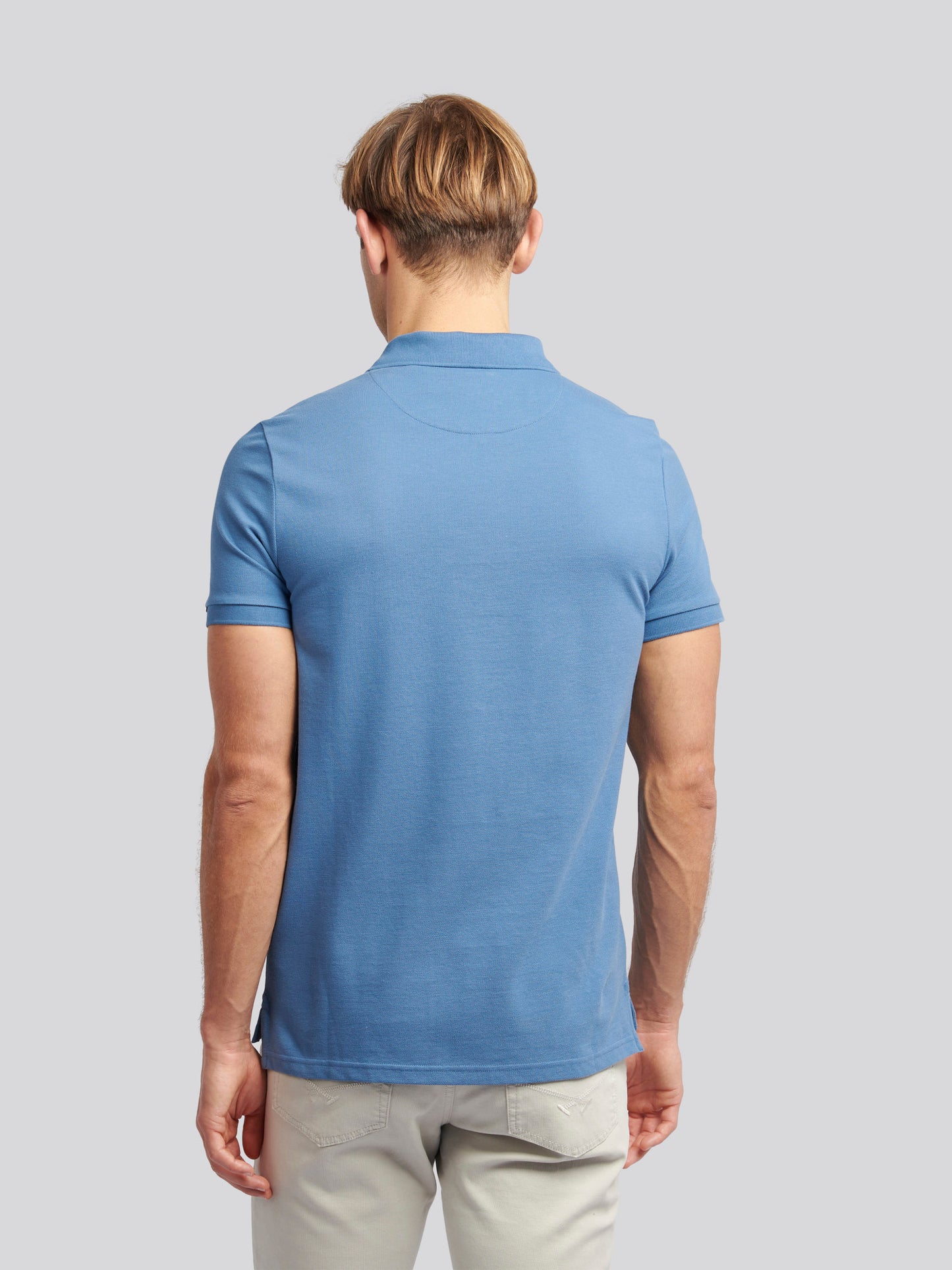 Mens Double Horsemen  Polo Shirt in Blue Horizon