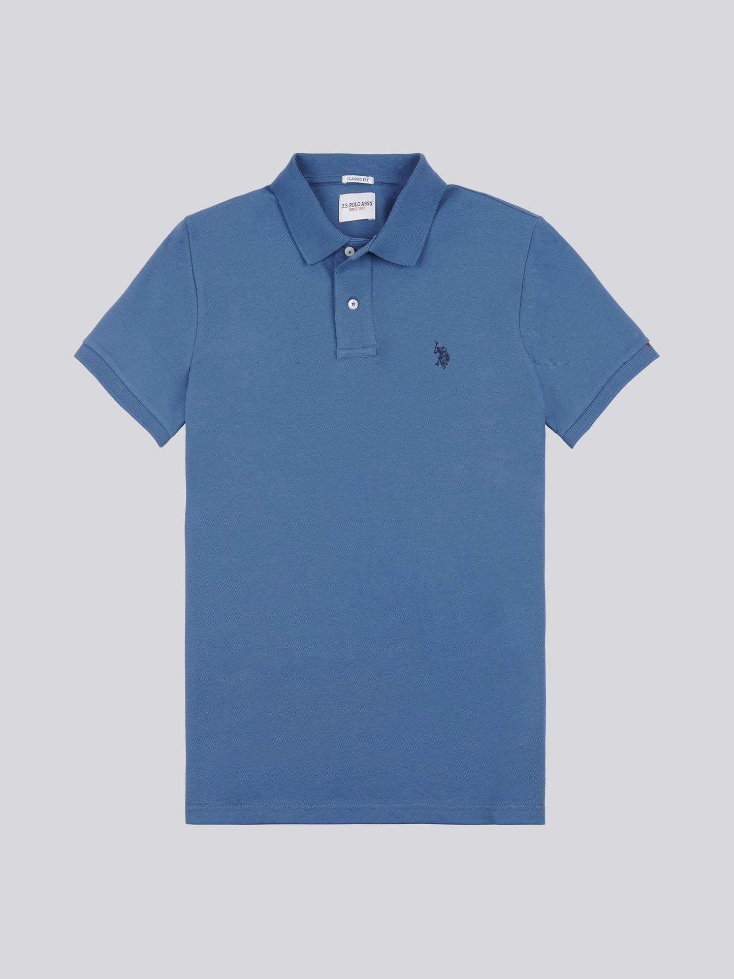Mens Double Horsemen  Polo Shirt in Blue Horizon