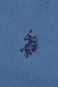 Mens Pique Polo Shirt in Blue Horizon