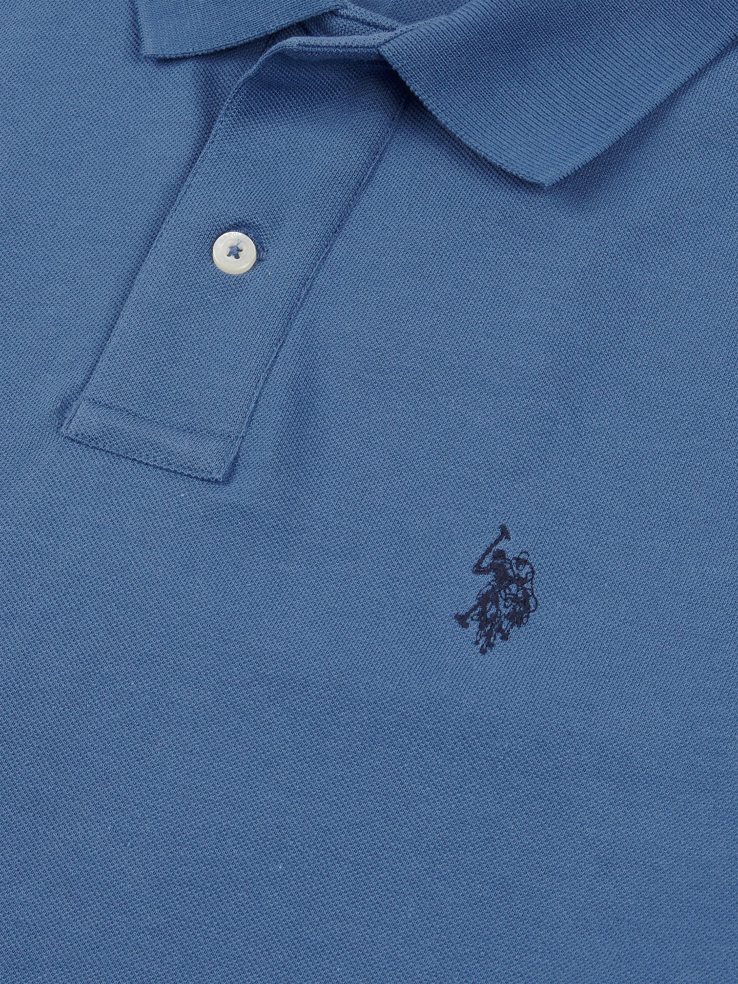 Mens Double Horsemen  Polo Shirt in Blue Horizon