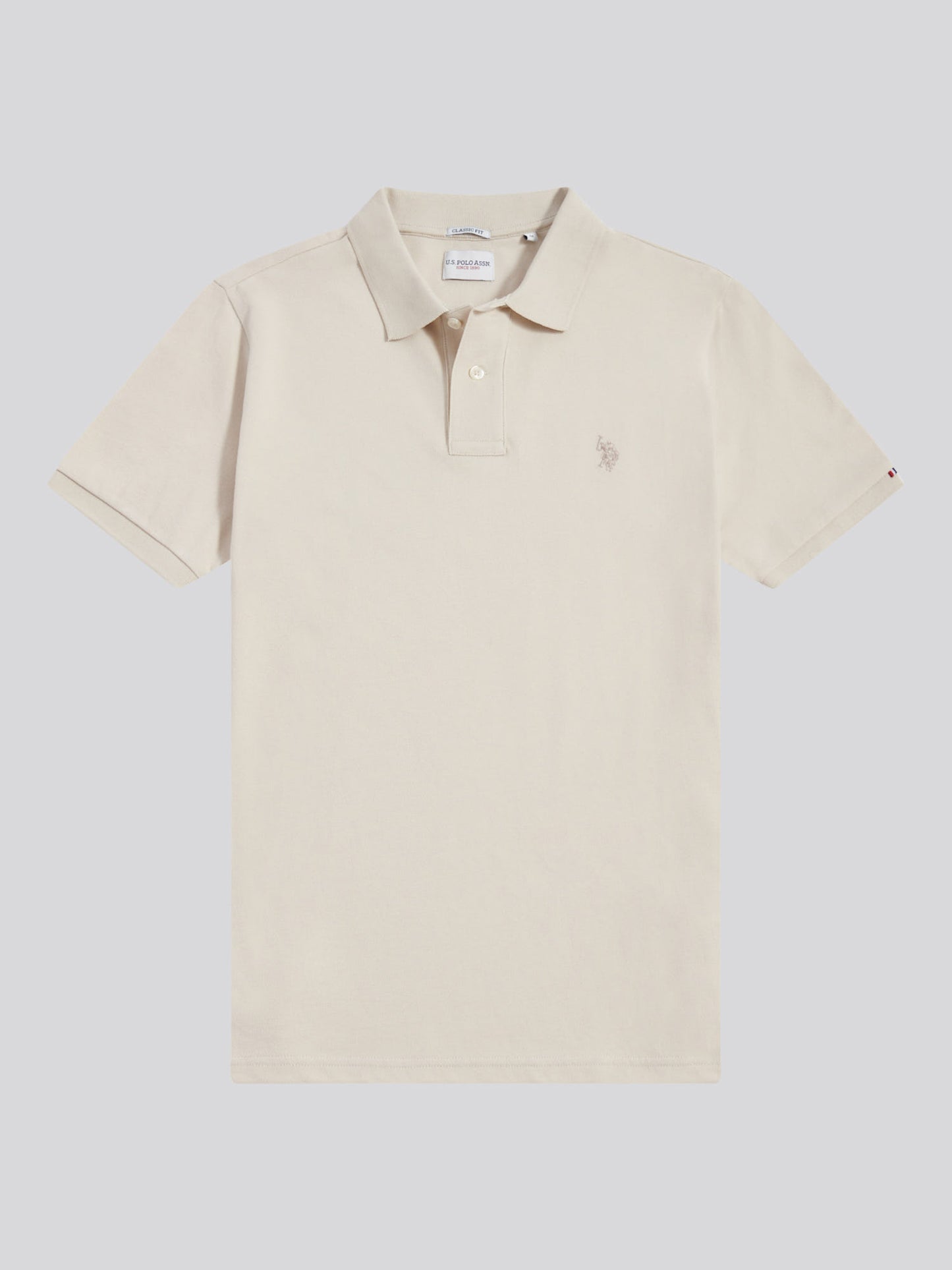 Mens Double Horsemen Polo Shirt Beige