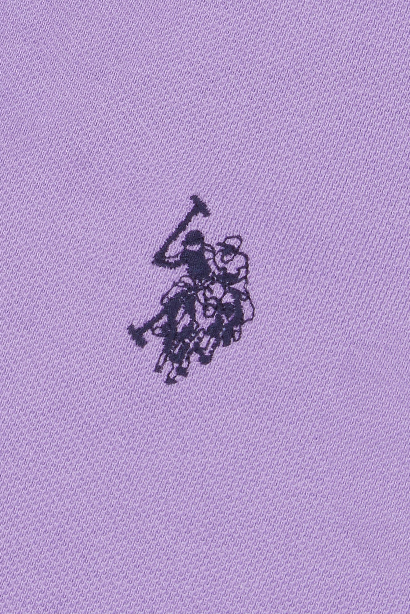Mens Pique Polo Shirt in Chalk Violet