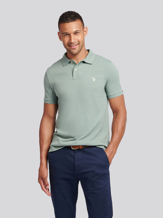 Mens Double Horsemen Polo Shirt Chinois Green