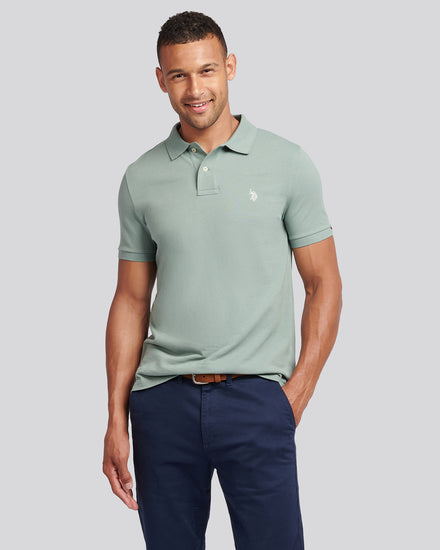 Mens Double Horsemen Polo Shirt Chinois Green