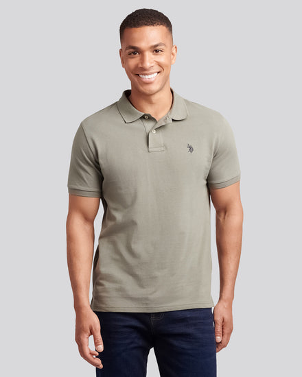 Mens Double Horsemen  Polo Shirt in Mulled Basil
