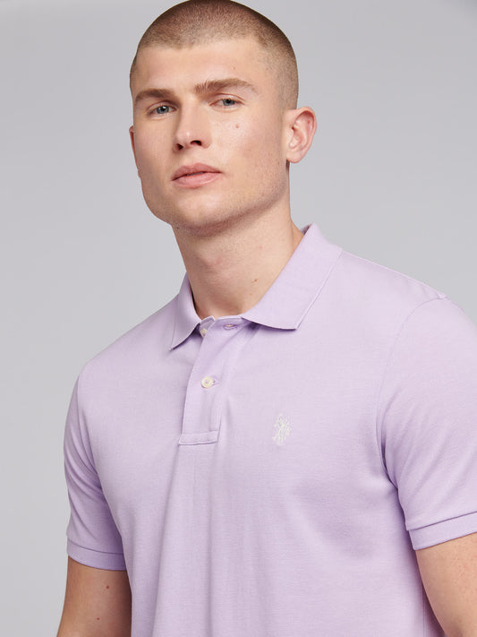 Mens Double Horsemen  Polo Shirt in Lilac Breeze