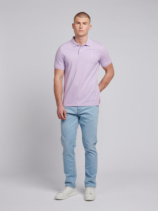 Mens Double Horsemen  Polo Shirt in Lilac Breeze