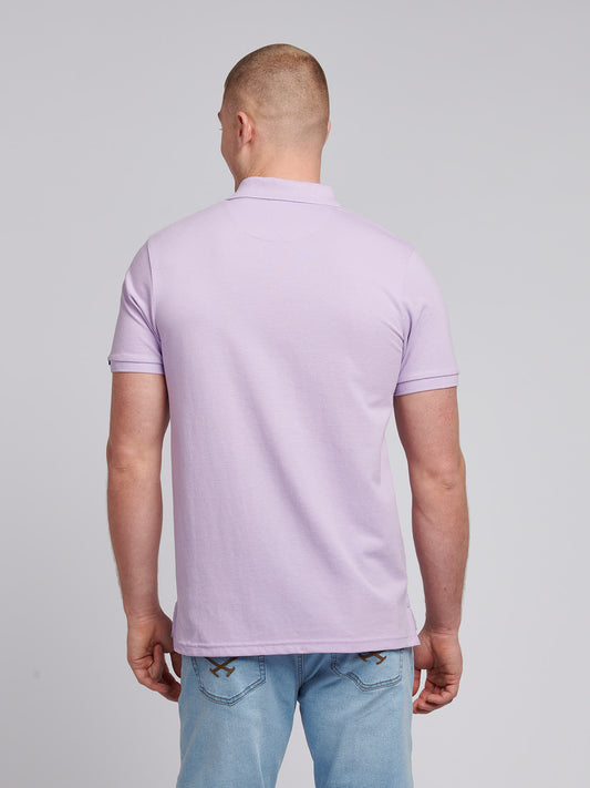 Mens Double Horsemen  Polo Shirt in Lilac Breeze