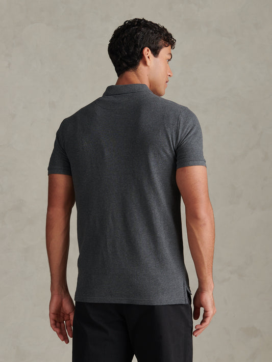 Mens Double Horsemen Polo Shirt Charcoal Marl
