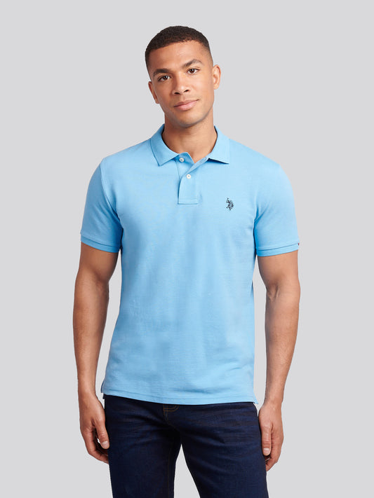 Mens Double Horsemen  Polo Shirt in Heritage Blue