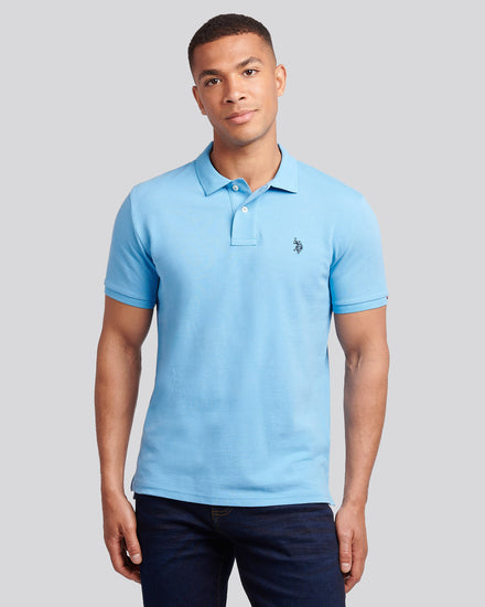 Mens Double Horsemen  Polo Shirt in Heritage Blue