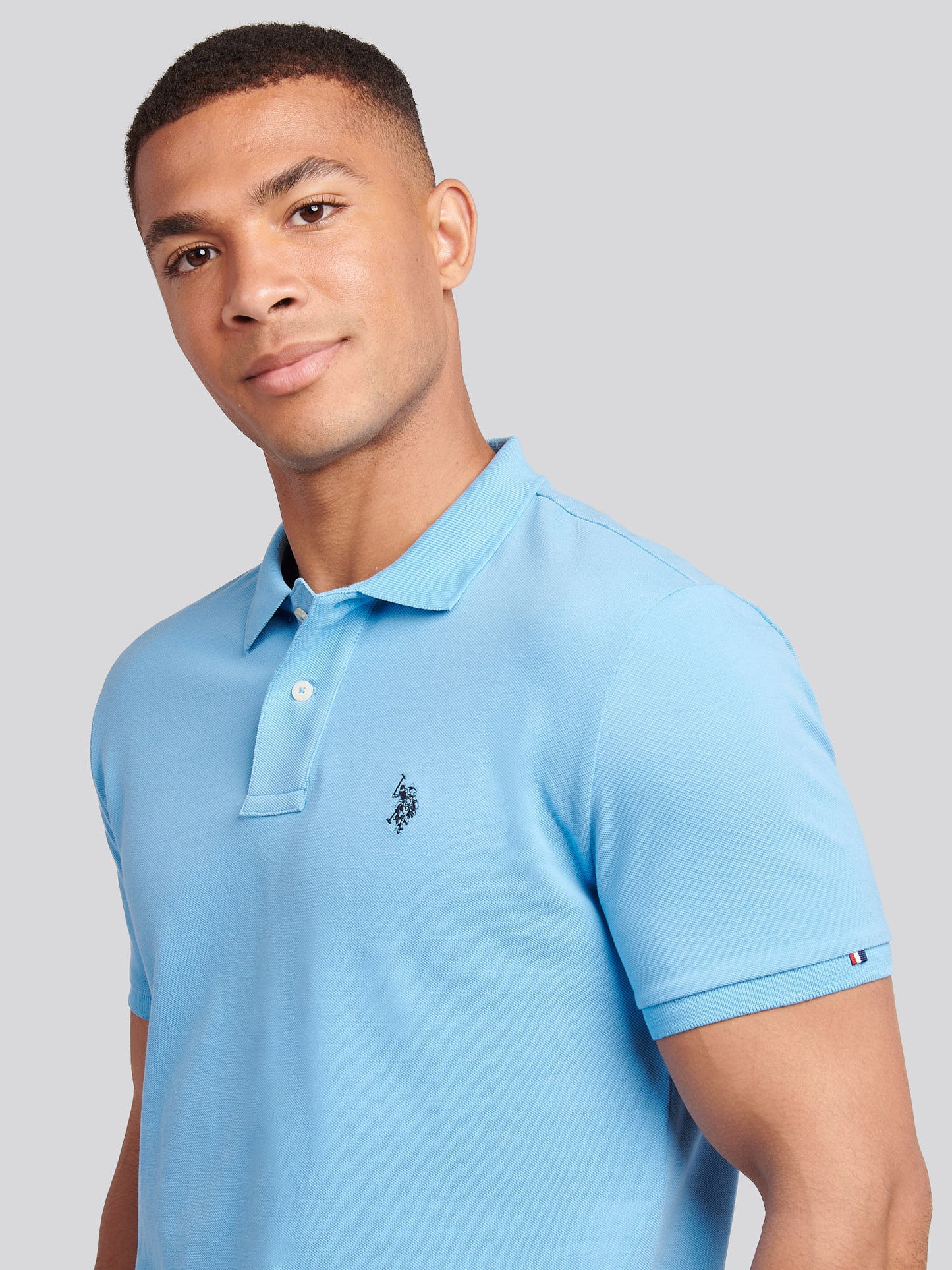 Mens Double Horsemen  Polo Shirt in Heritage Blue