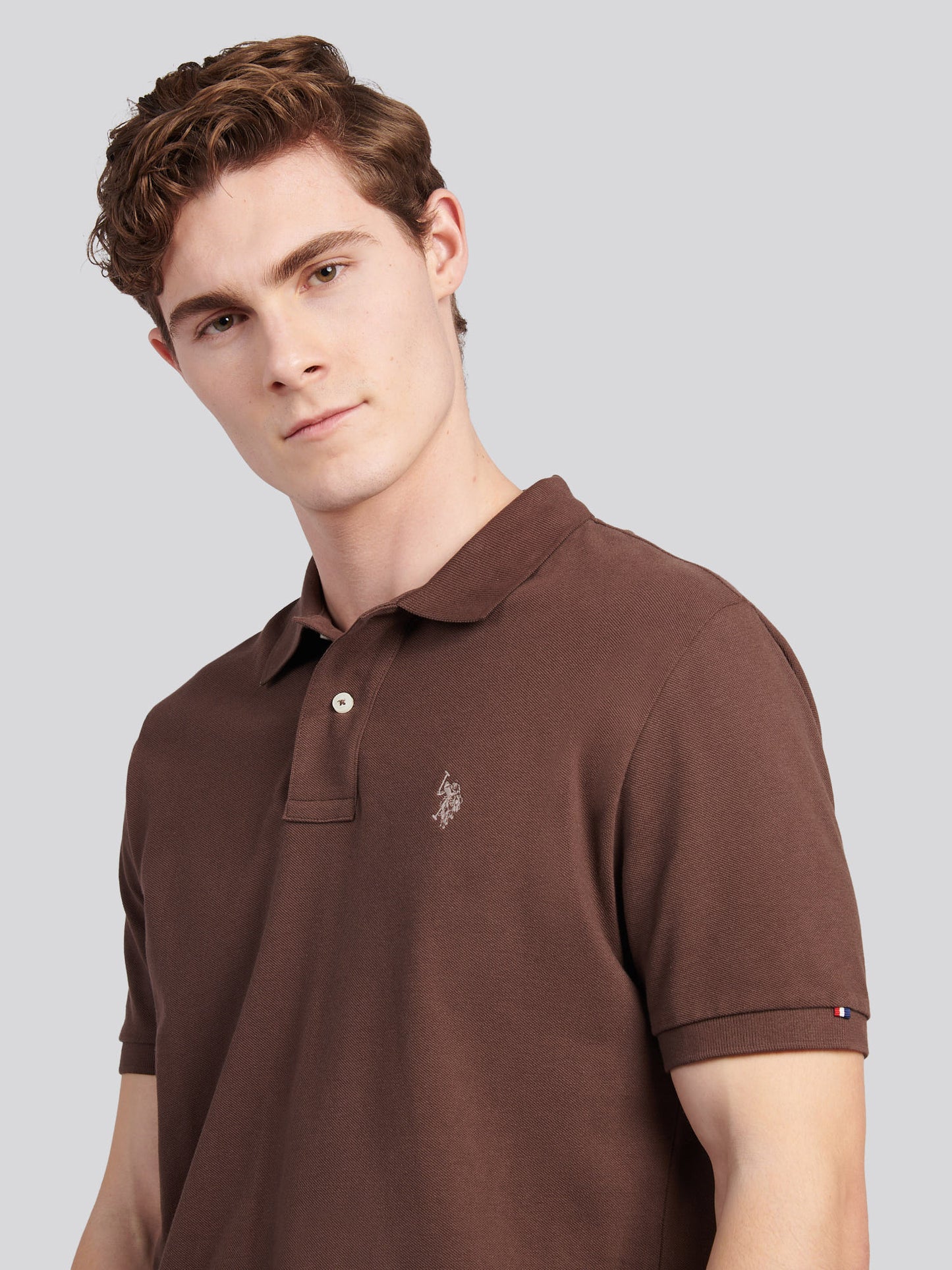 Mens Double Horsemen  Polo Shirt in Chocolate Martini
