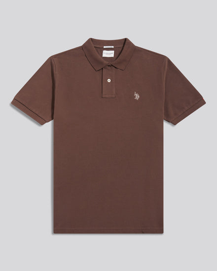 Mens Double Horsemen  Polo Shirt in Chocolate Martini