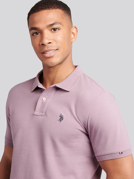 Mens Double Horsemen  Polo Shirt in Elderberry