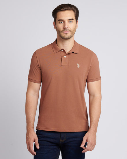 Mens Double Horsemen  Polo Shirt in Rawhide