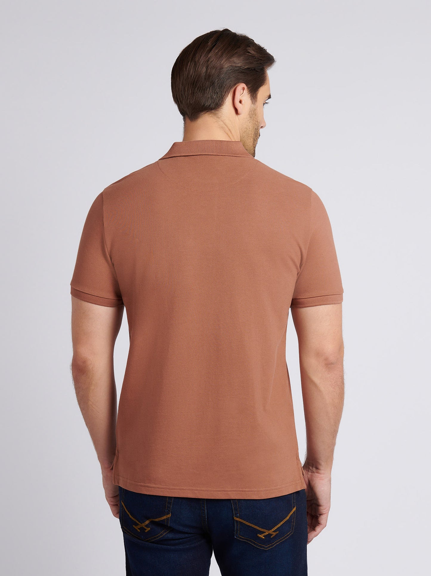 Mens Double Horsemen  Polo Shirt in Rawhide