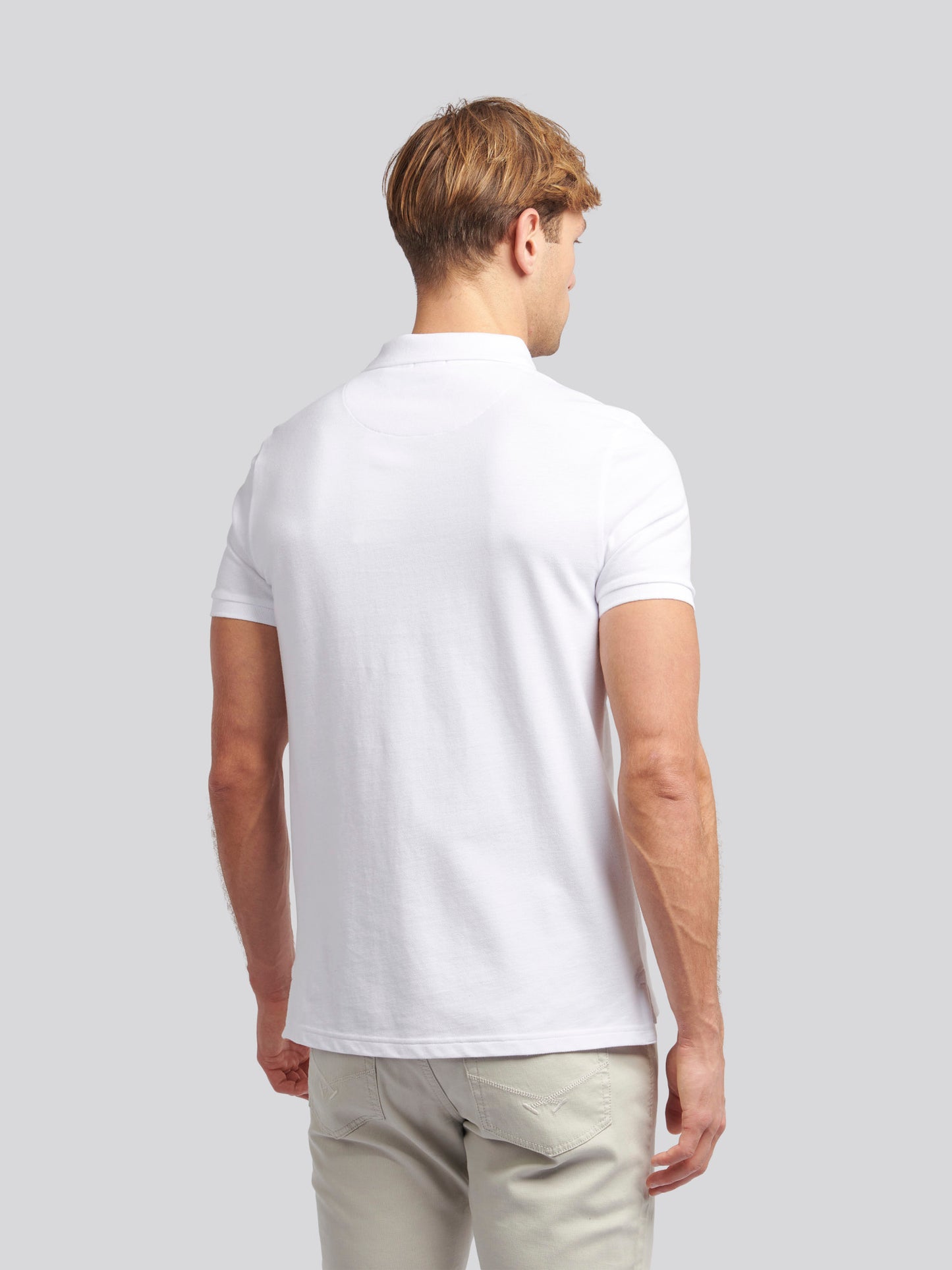 Mens Double Horsemen  Polo Shirt in White / Dark Sapphire Navy DHM