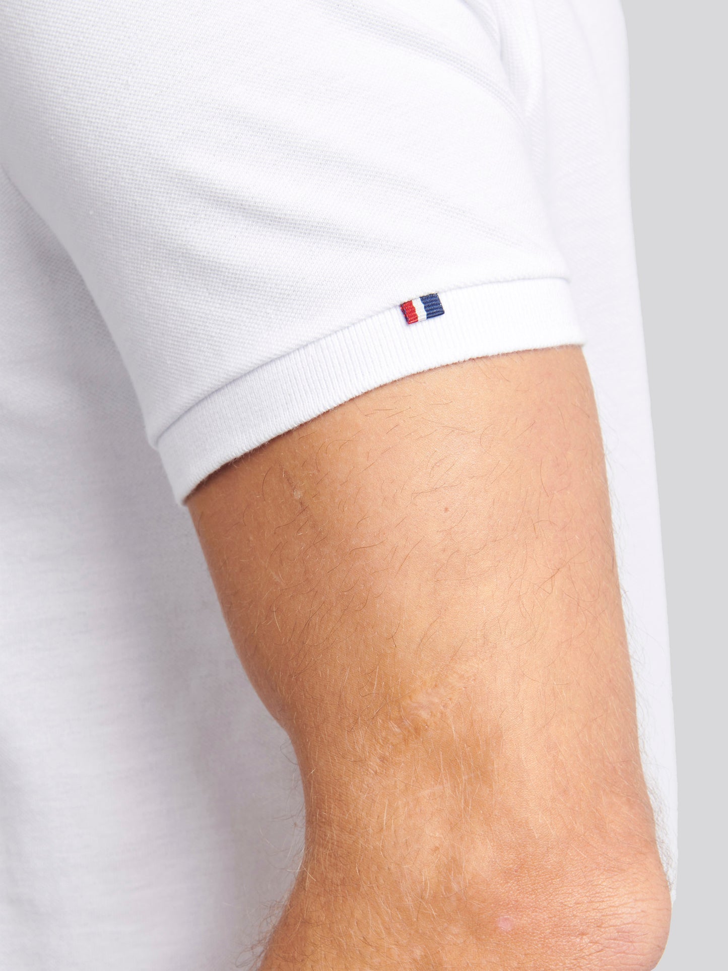 Mens Double Horsemen  Polo Shirt in White / Dark Sapphire Navy DHM