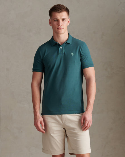 Mens Double Horsemen Polo Shirt Mediterranea