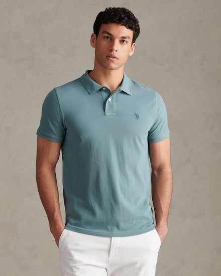 Mens Double Horsemen Polo Shirt Arctic