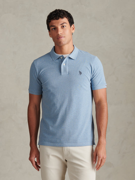 Mens Double Horsemen Polo Shirt Ashleigh Blue Marl