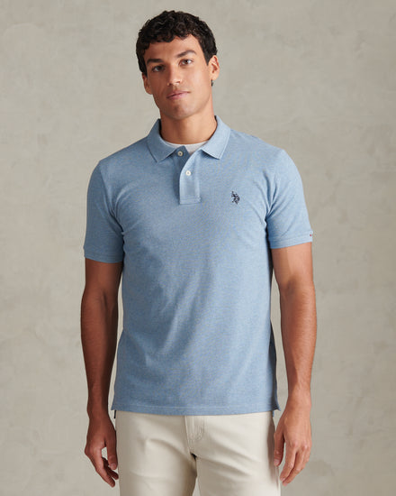 Mens Double Horsemen Polo Shirt Ashleigh Blue Marl