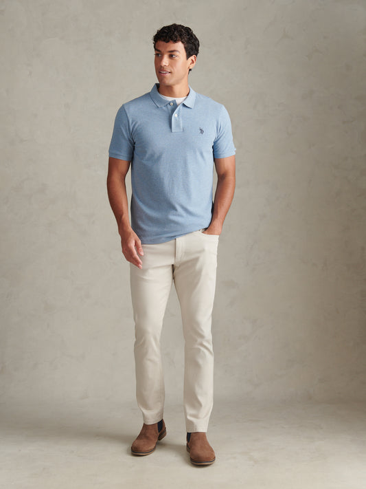 Mens Double Horsemen Polo Shirt Ashleigh Blue Marl