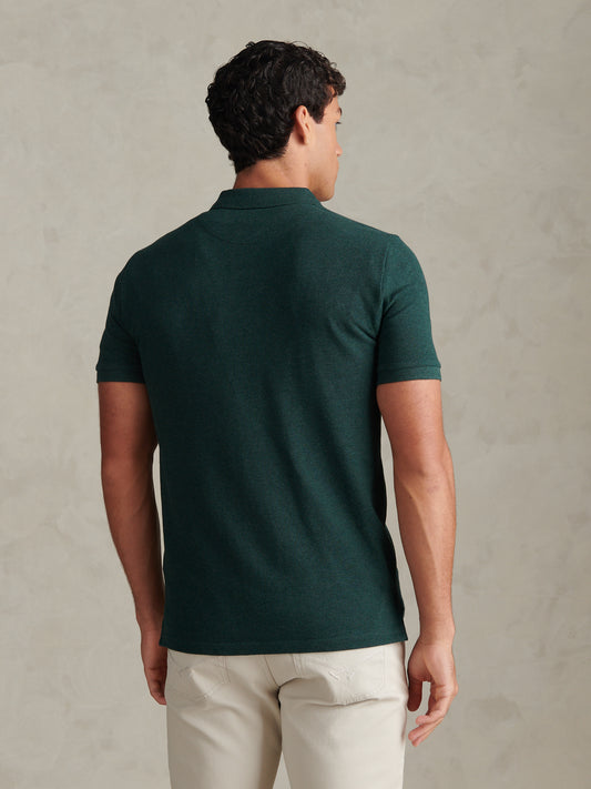 Mens Double Horsemen Polo Shirt Green Gables Marl