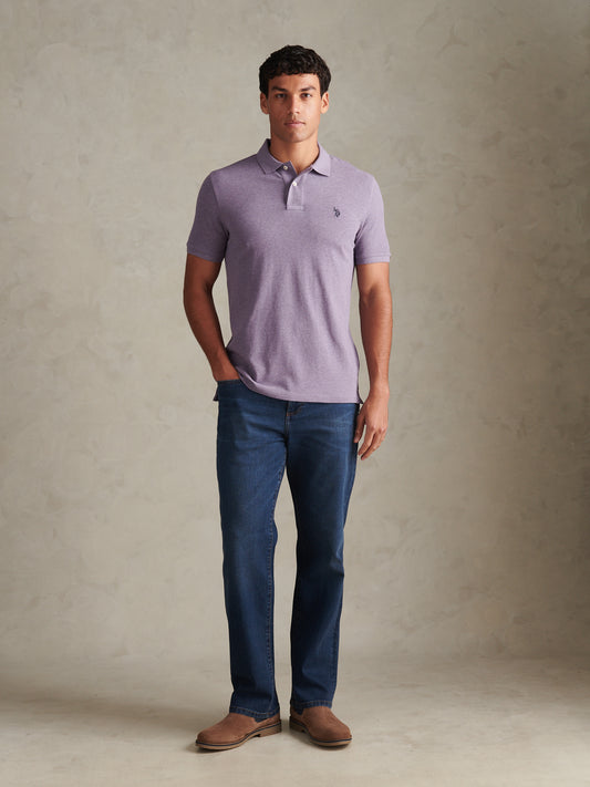 Mens Double Horsemen Polo Shirt Daybreak Marl
