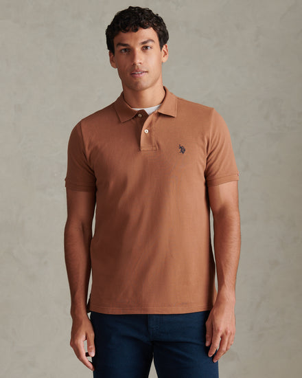 Mens Double Horsemen Polo Shirt Autumn Leaf