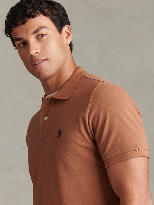Mens Double Horsemen Polo Shirt Autumn Leaf