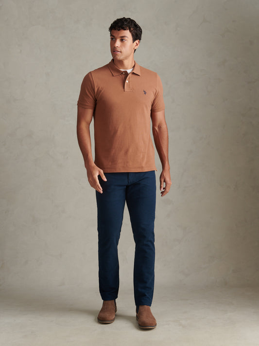 Mens Double Horsemen Polo Shirt Autumn Leaf