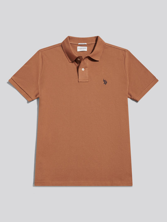 Mens Double Horsemen Polo Shirt Autumn Leaf