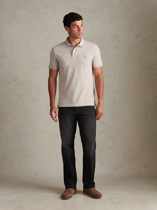 Mens Double Horsemen Polo Shirt Cinder
