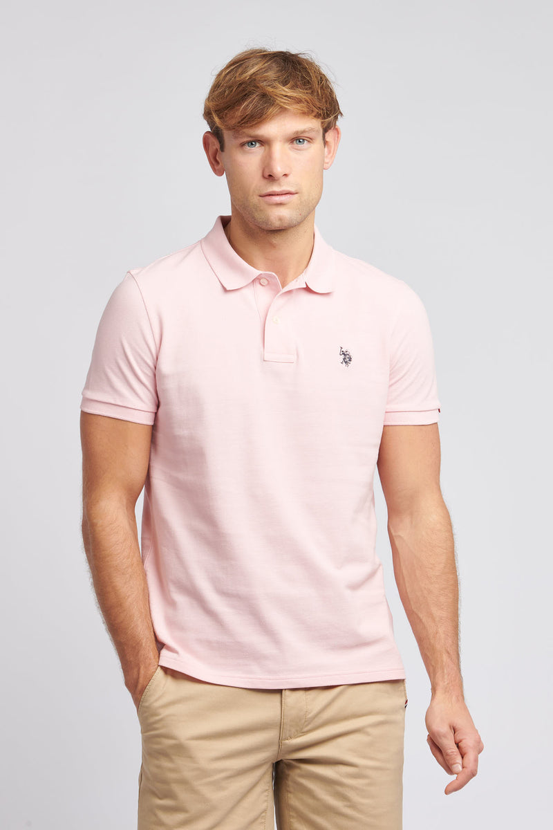 Mens Pique Polo Shirt in Tickled Pink