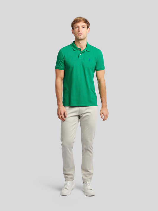 Mens Double Horsemen  Polo Shirt in Lush Meadow