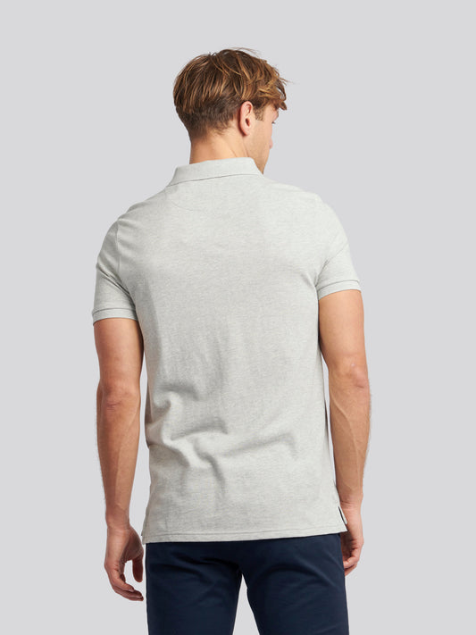 Mens Double Horsemen  Polo Shirt in Mid Grey Marl