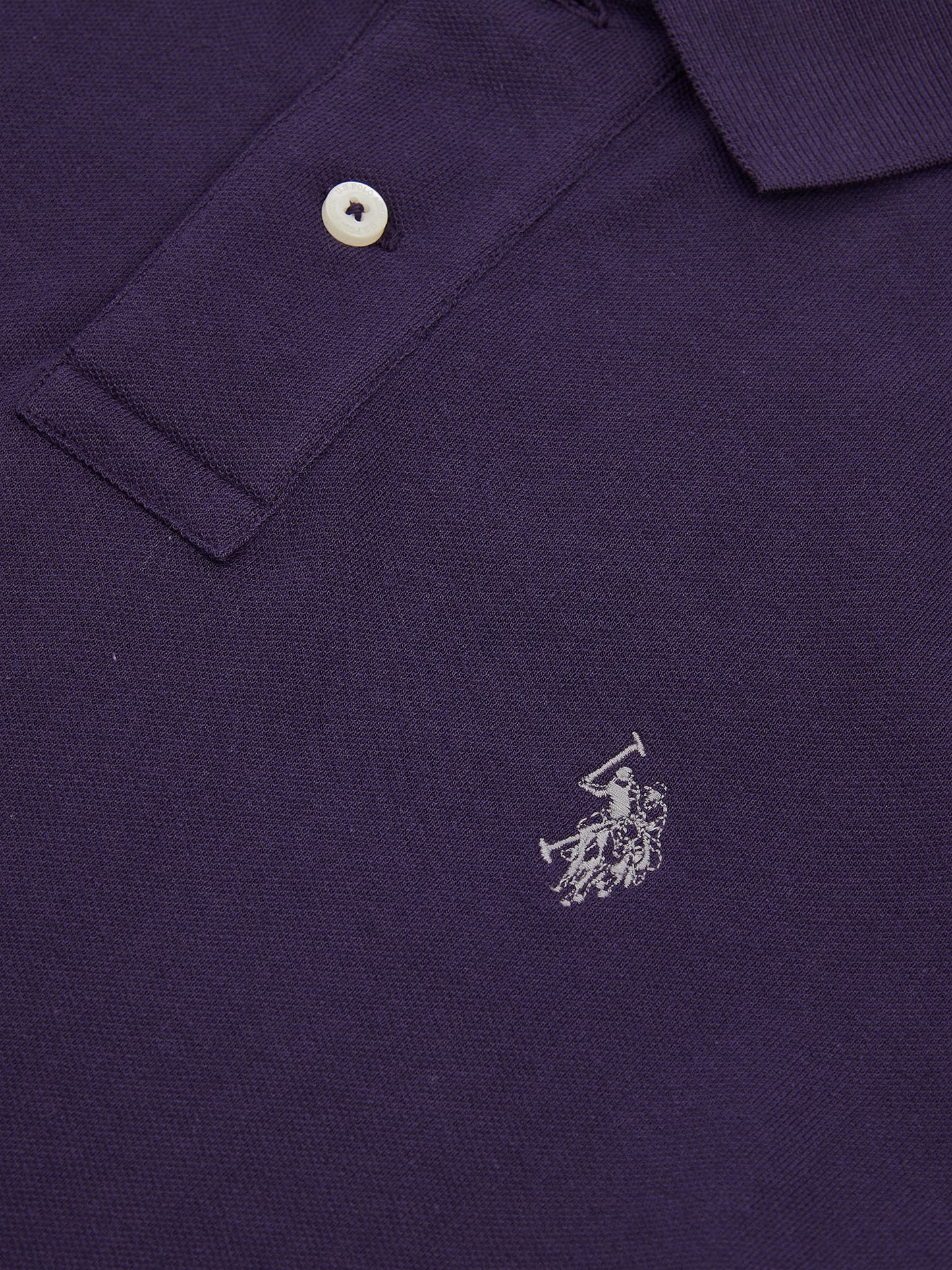 Mens Double Horsemen Polo Shirt Purple Plumeria