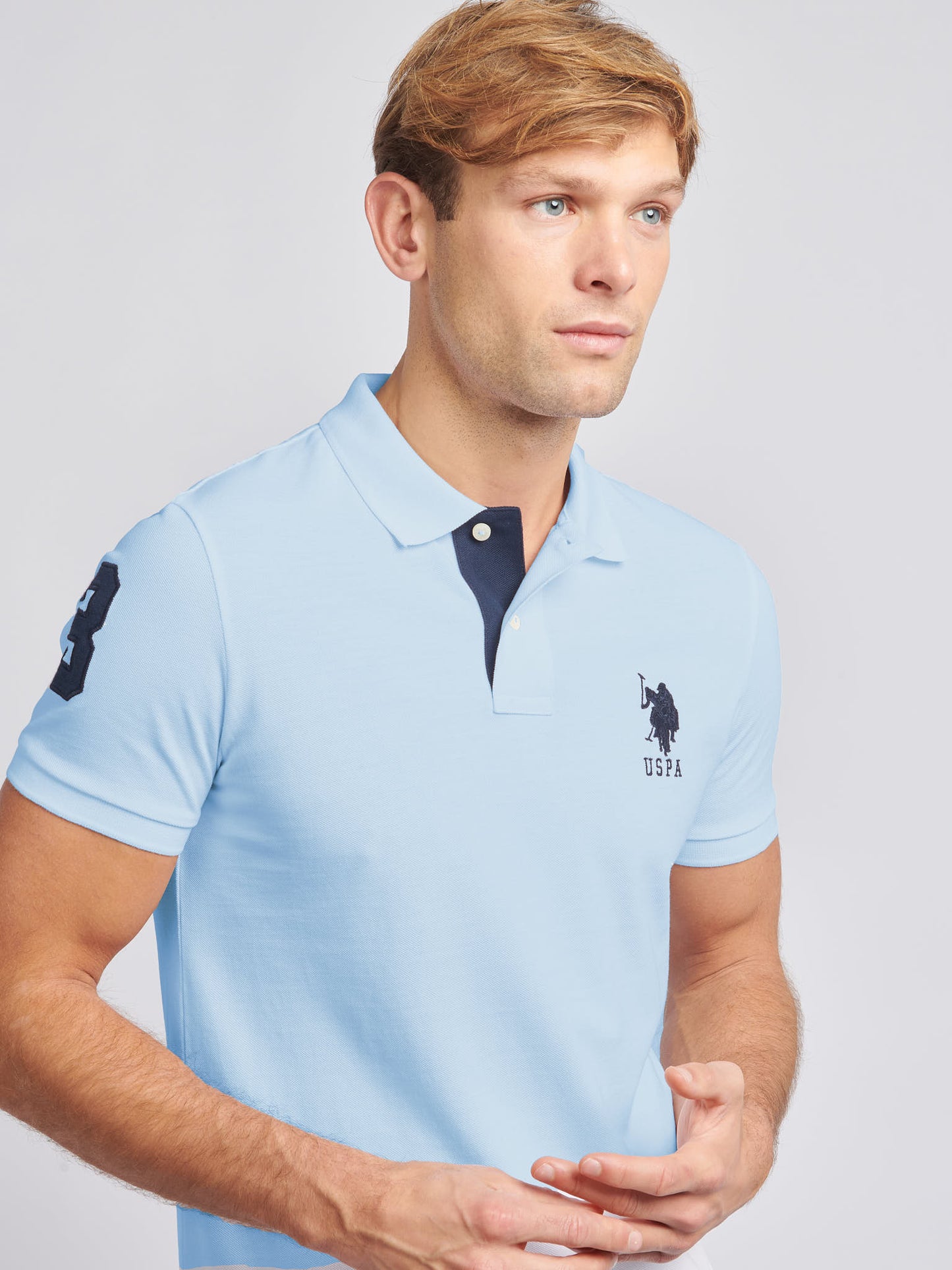 Mens Player 3 Polo Shirt in Chambray Blue