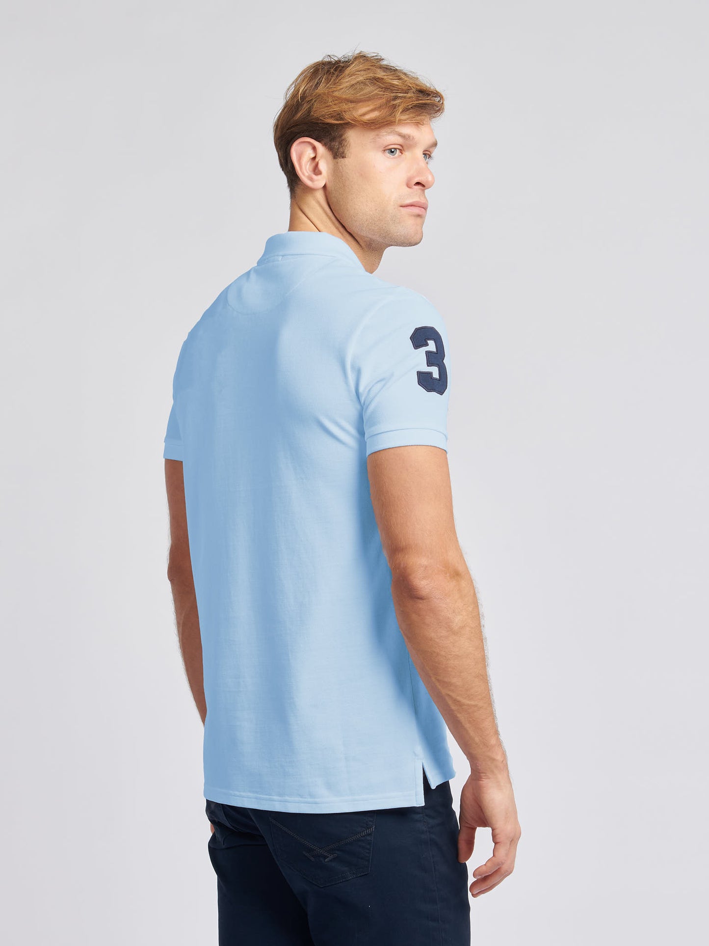Mens Player 3 Polo Shirt in Chambray Blue