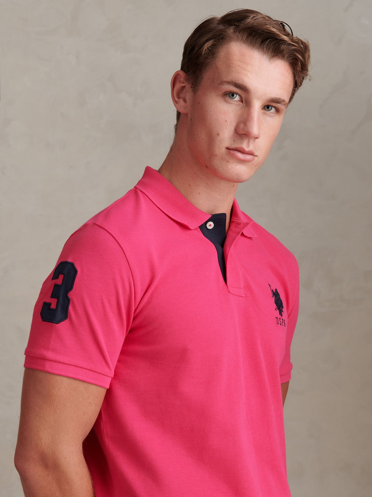 Mens Player 3 Polo Shirt Raspberry Sorbet