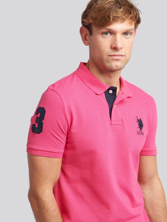Mens Player 3 Polo Shirt Raspberry Sorbet