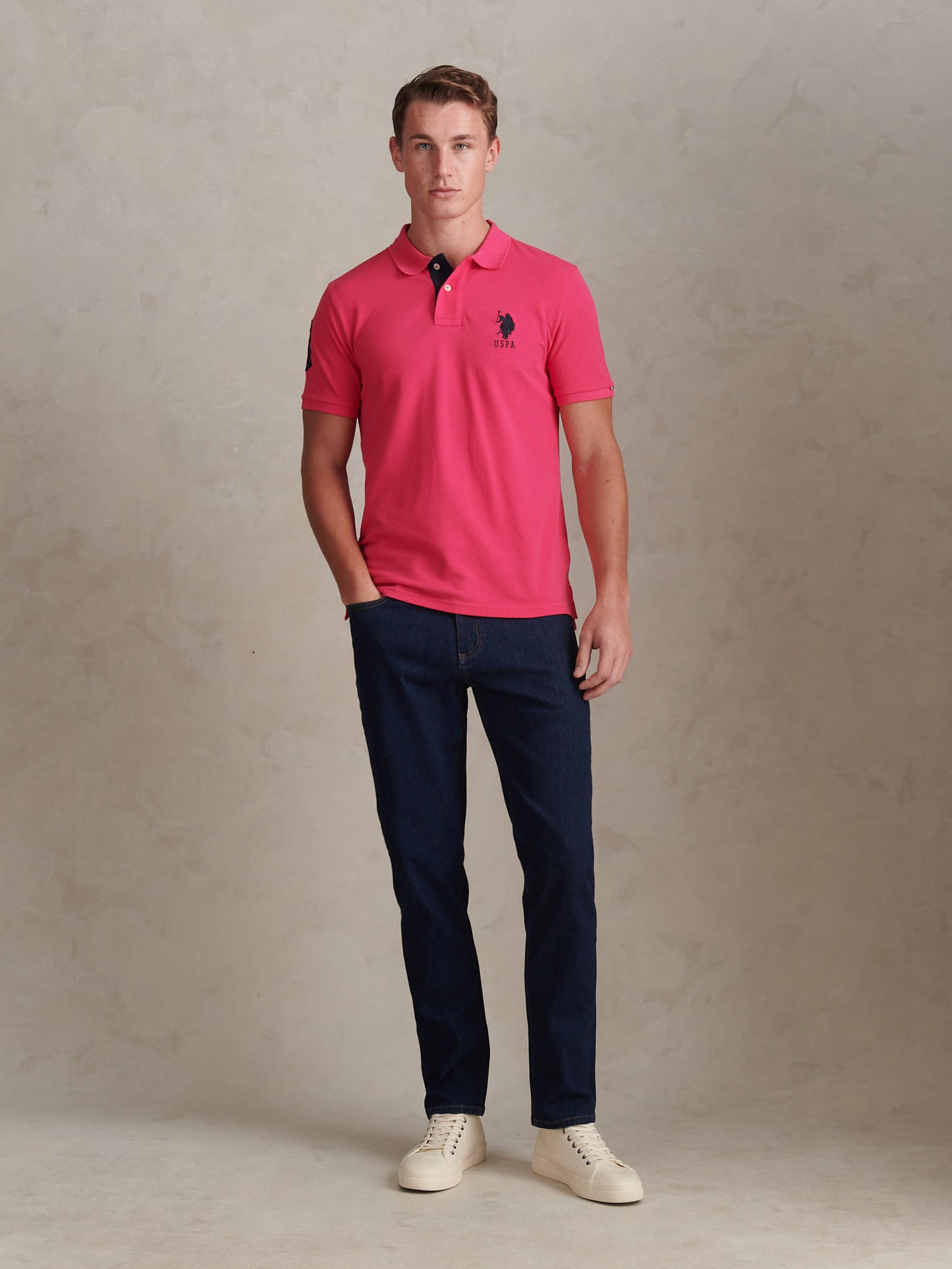 Mens Player 3 Polo Shirt Raspberry Sorbet
