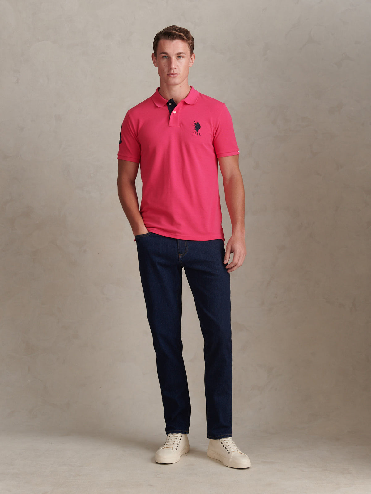 Mens Player 3 Polo Shirt Raspberry Sorbet – U.S. Polo Assn. UK